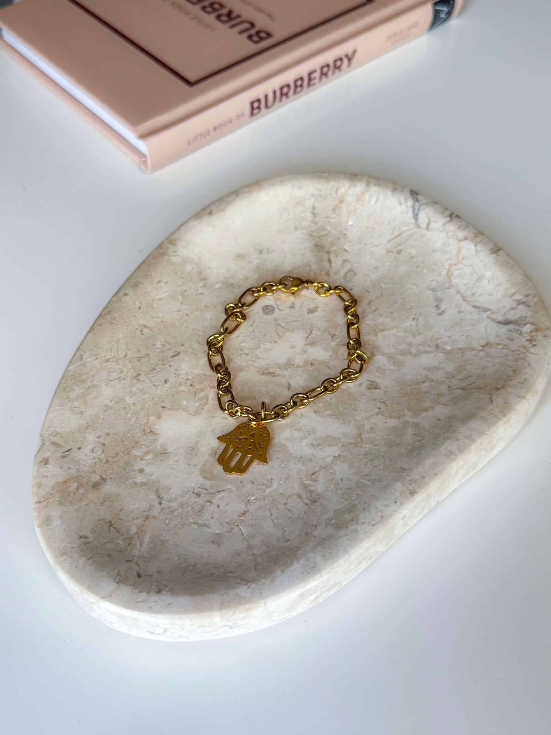 Χρυσό Γυναικείο Βραχιόλι Με το Χέρι της Φατιμά