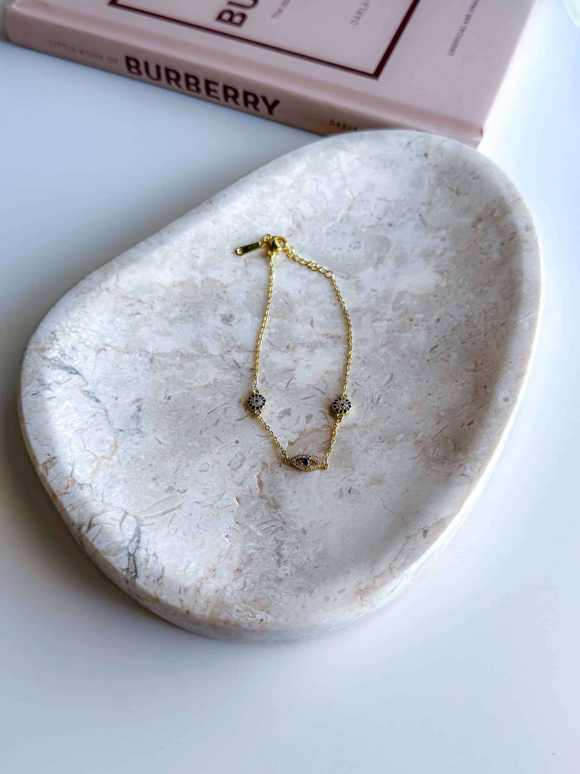 γυναικεία χρυσή αλυσίδα χεριού με ματάκι vp jewels