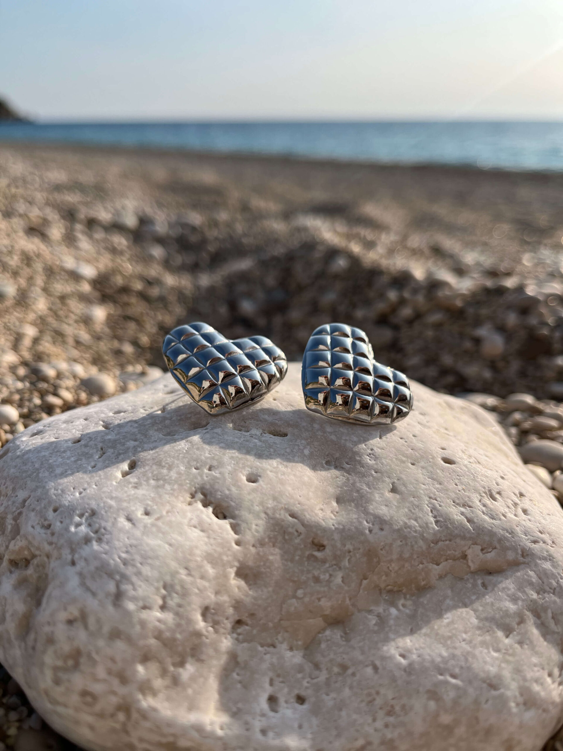 σκουλαρίκια καρδιά ασημί