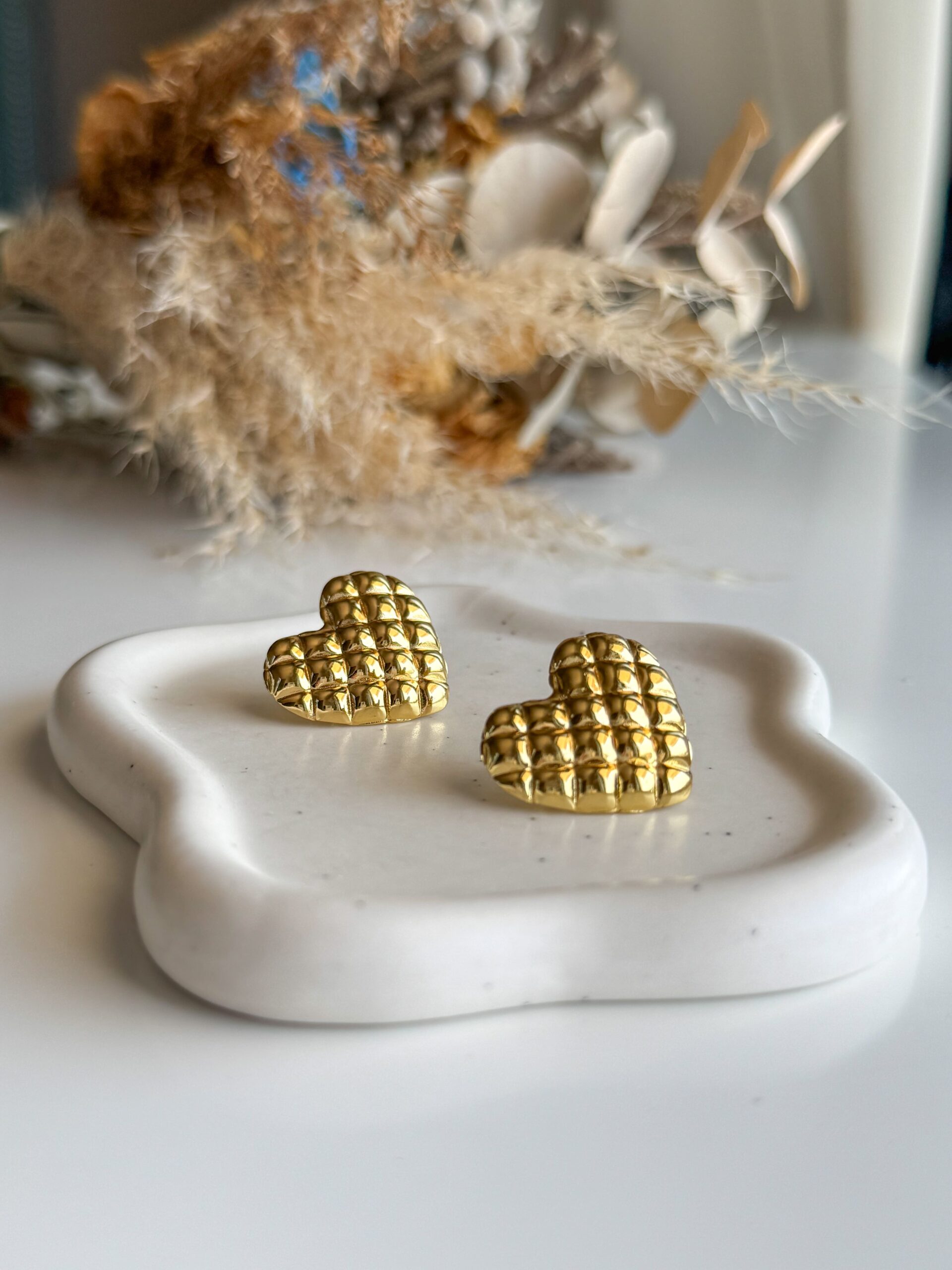 σκουλαρίκια χρυσά καρδιά