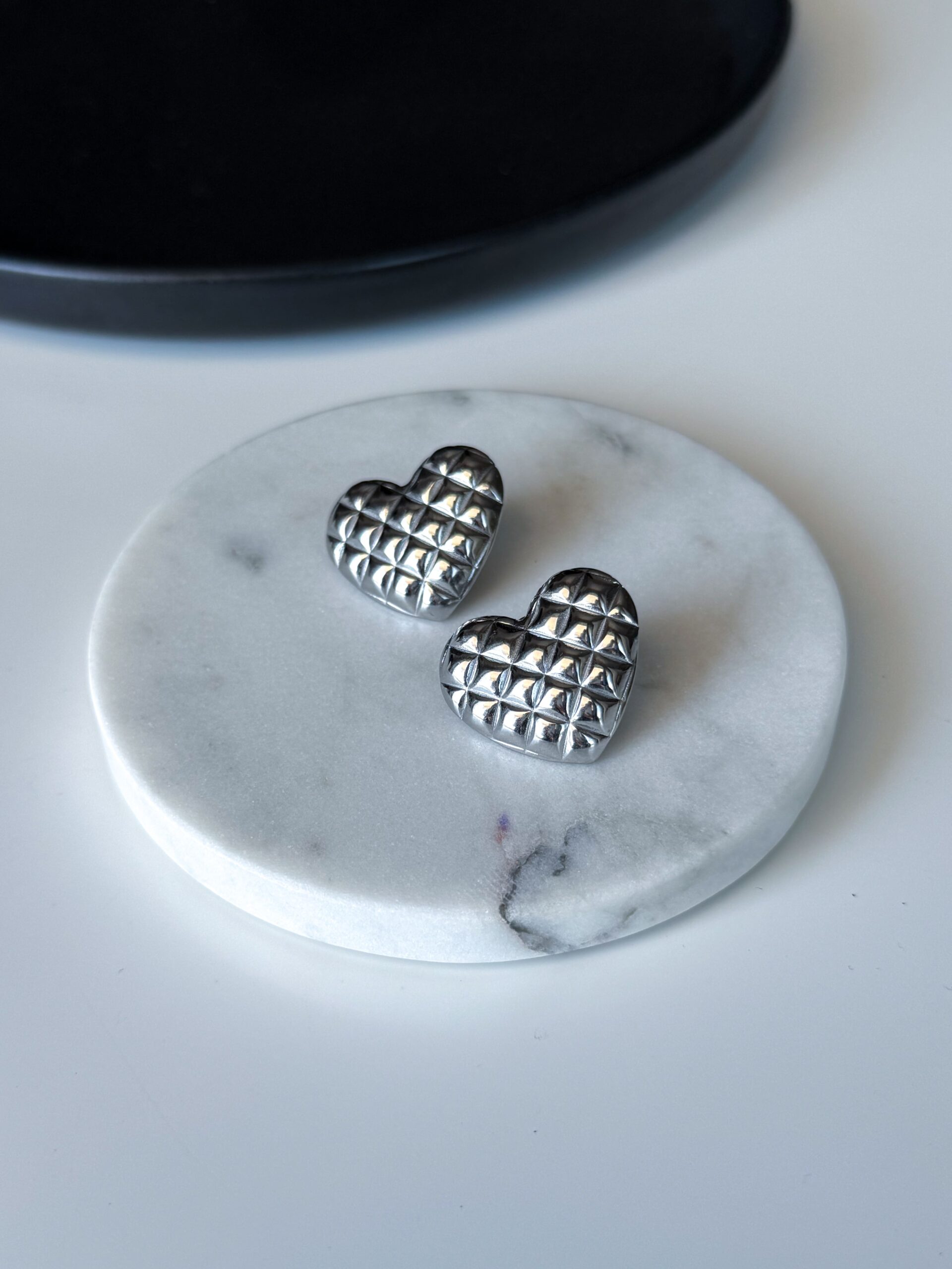 ασημί σκουλαρίκια καρδιά