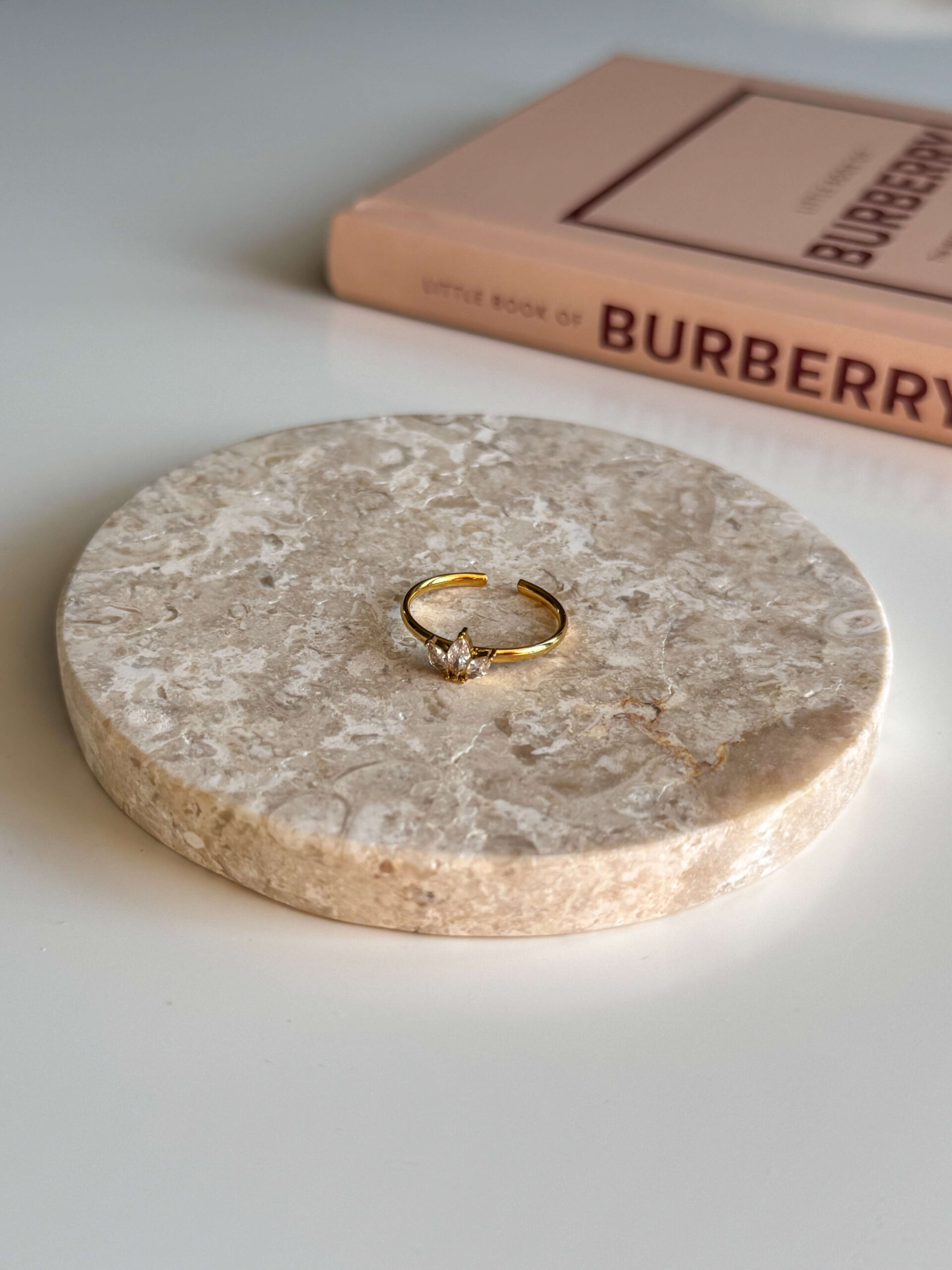 ατσάλινο χρυσό δαχτυλίδι με ζιργκόν