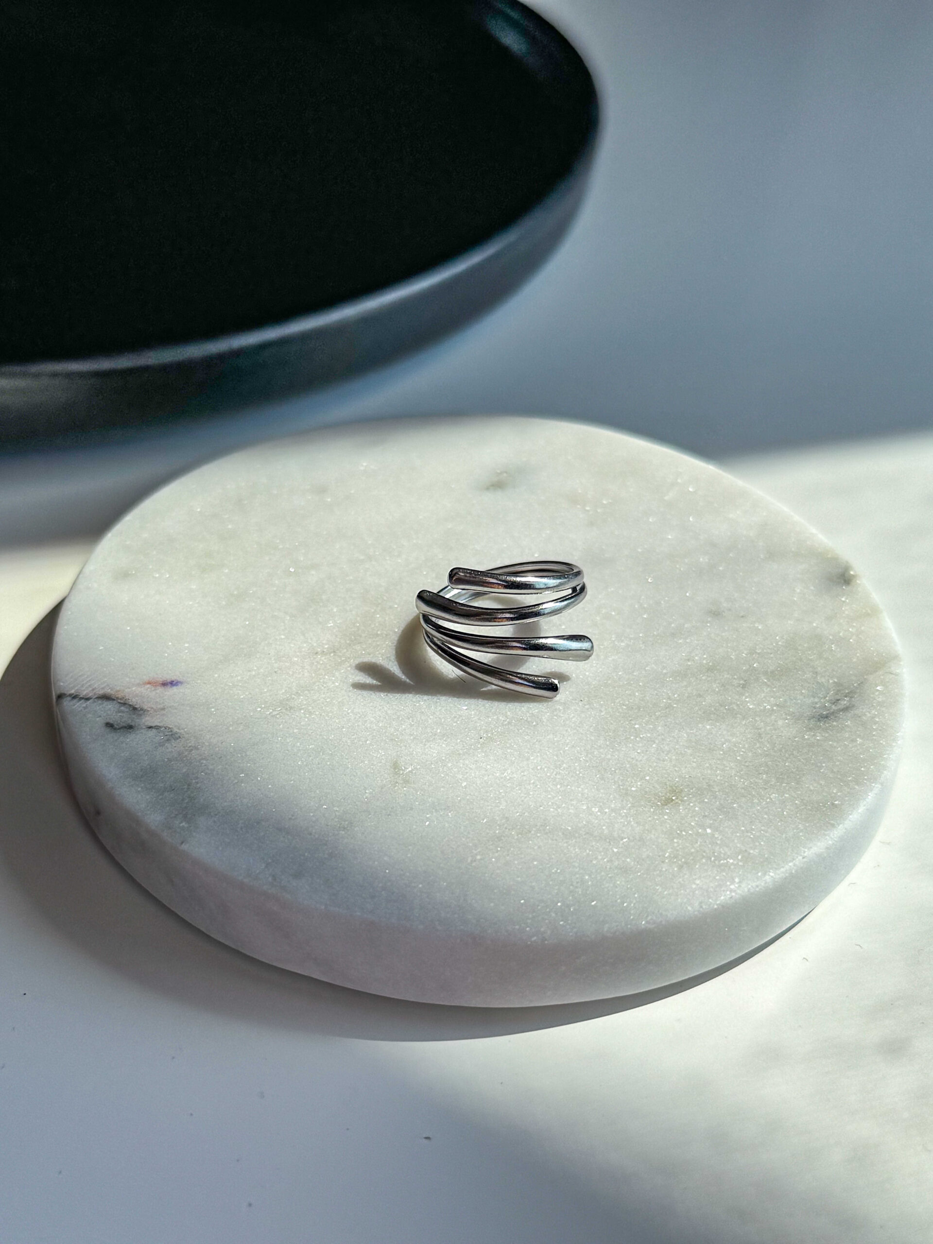 ασημί ρυθμιζόμενο minimal δαχτυλίδι