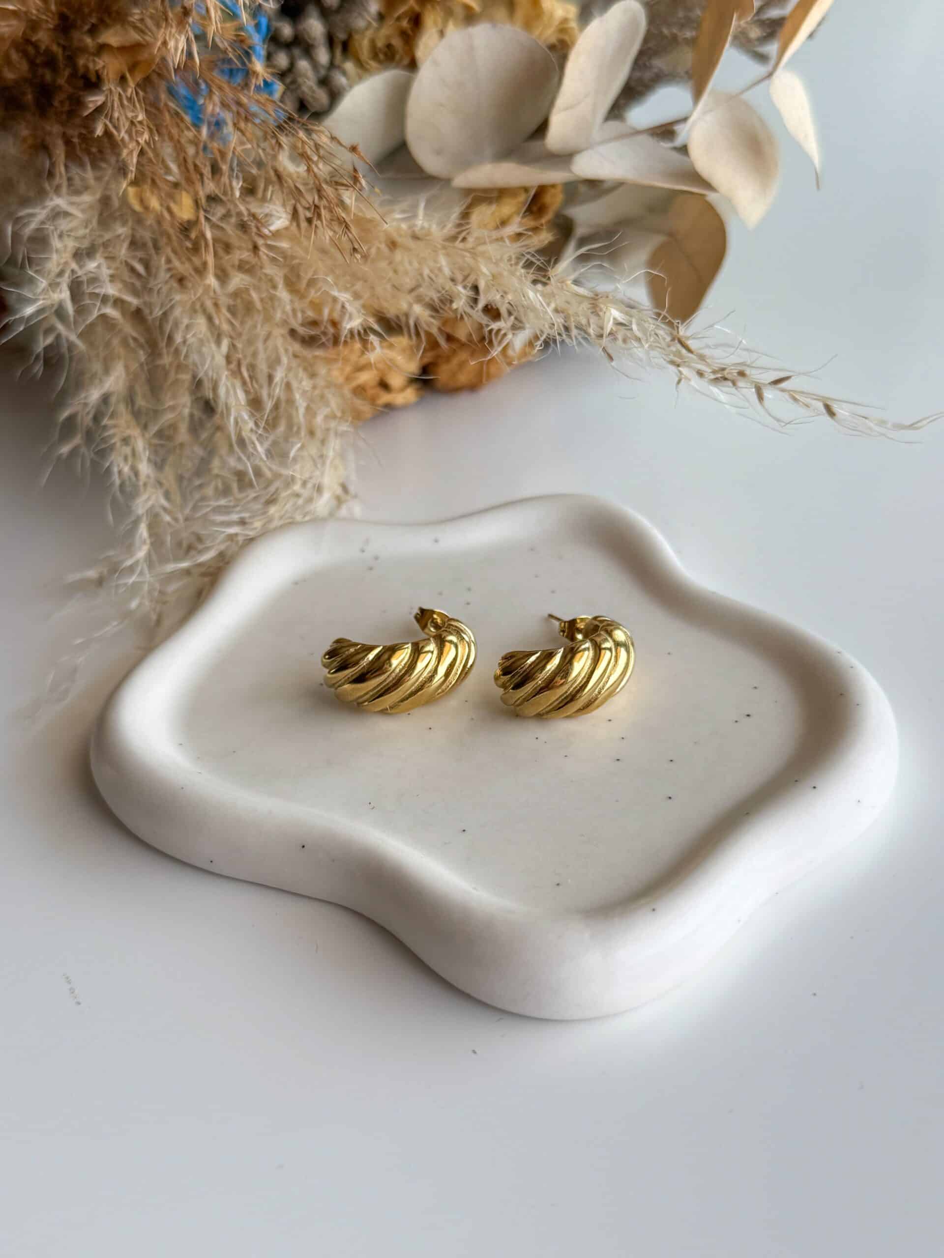 Χρυσά Σκουλαρίκια Κρουασάν