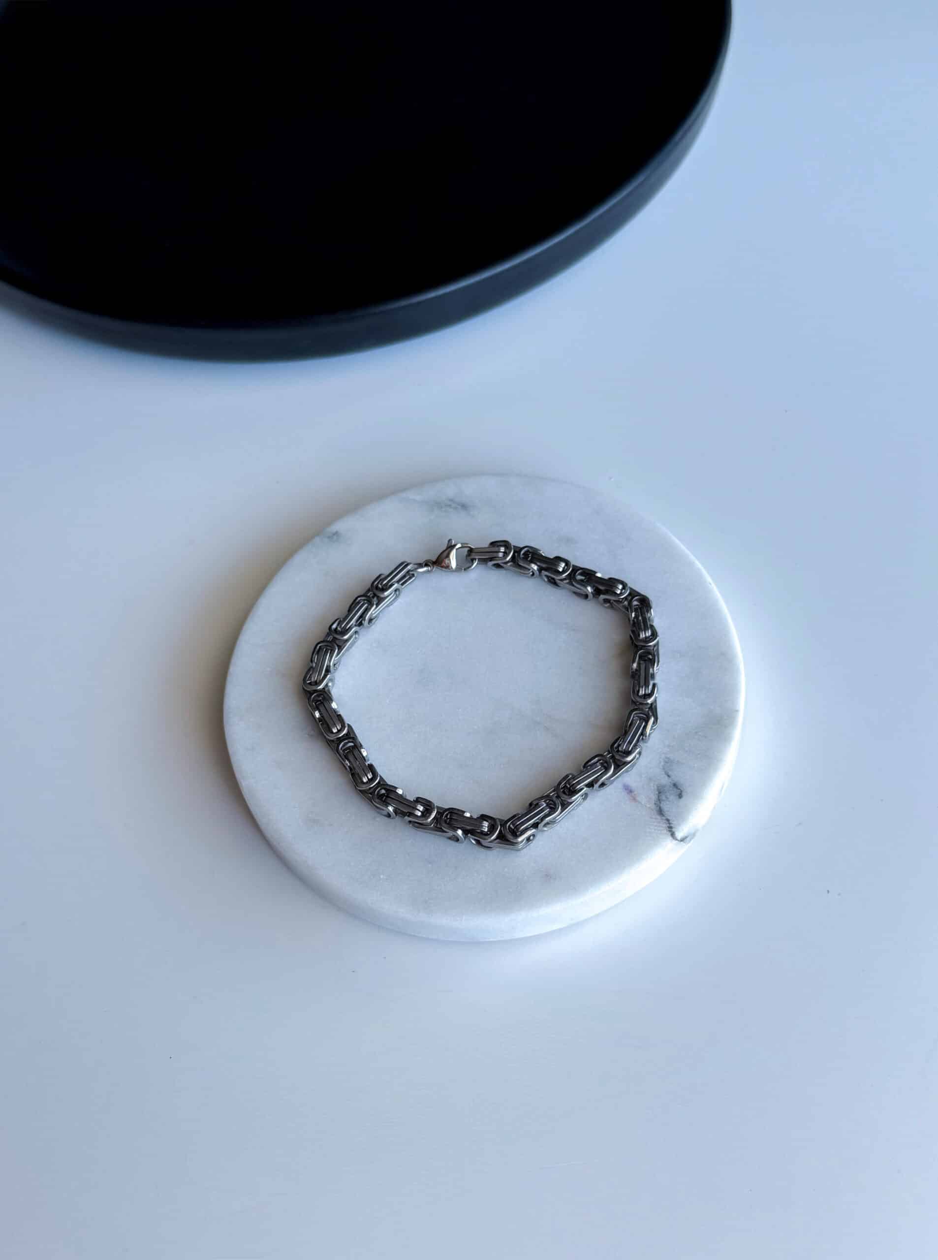 ανδρικό ασημί ατσάλινο βραχιόλι vp jewels