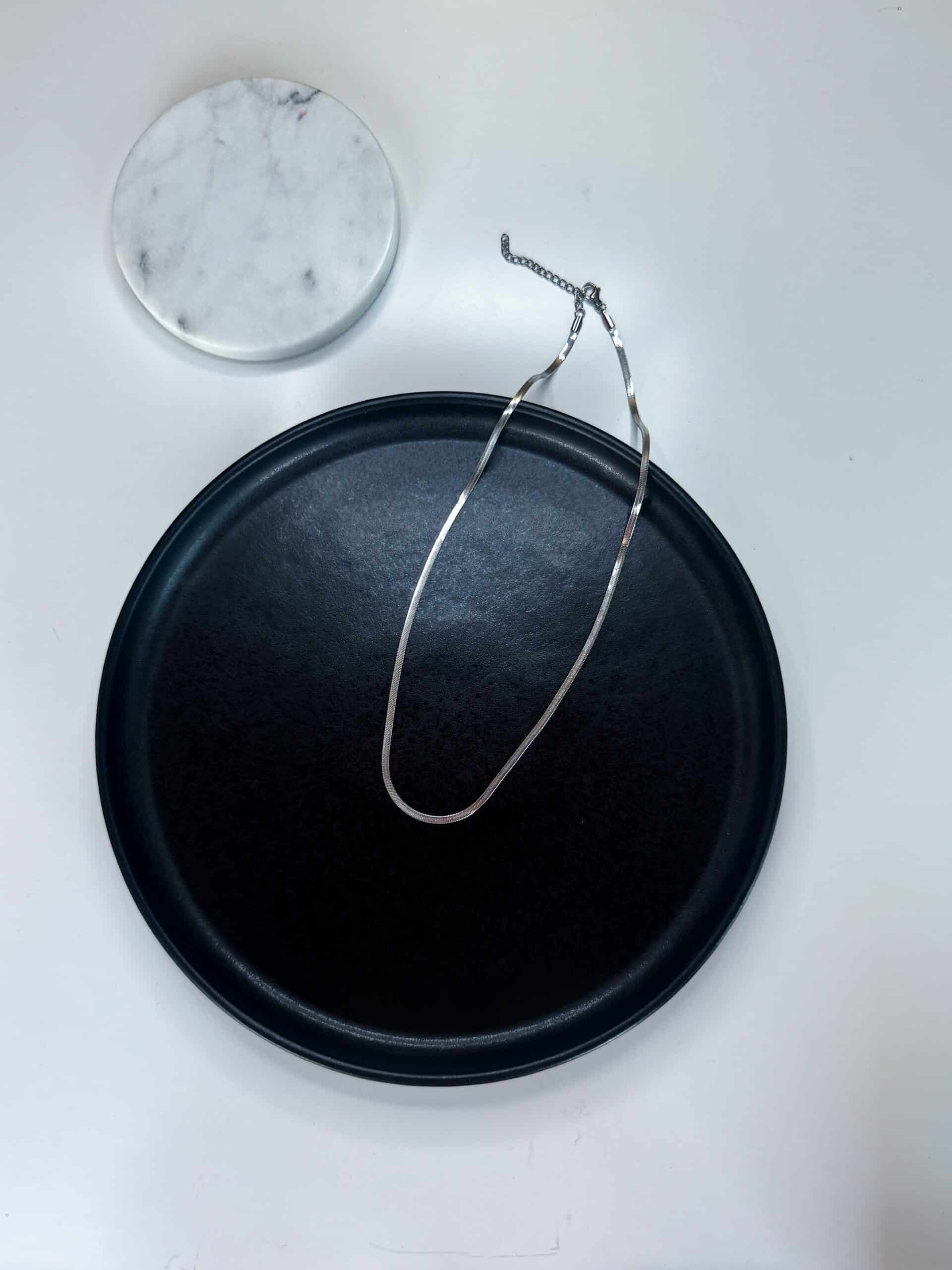 Ανδρικό Ασημί Κολιέ Λεπτό Snake Chain