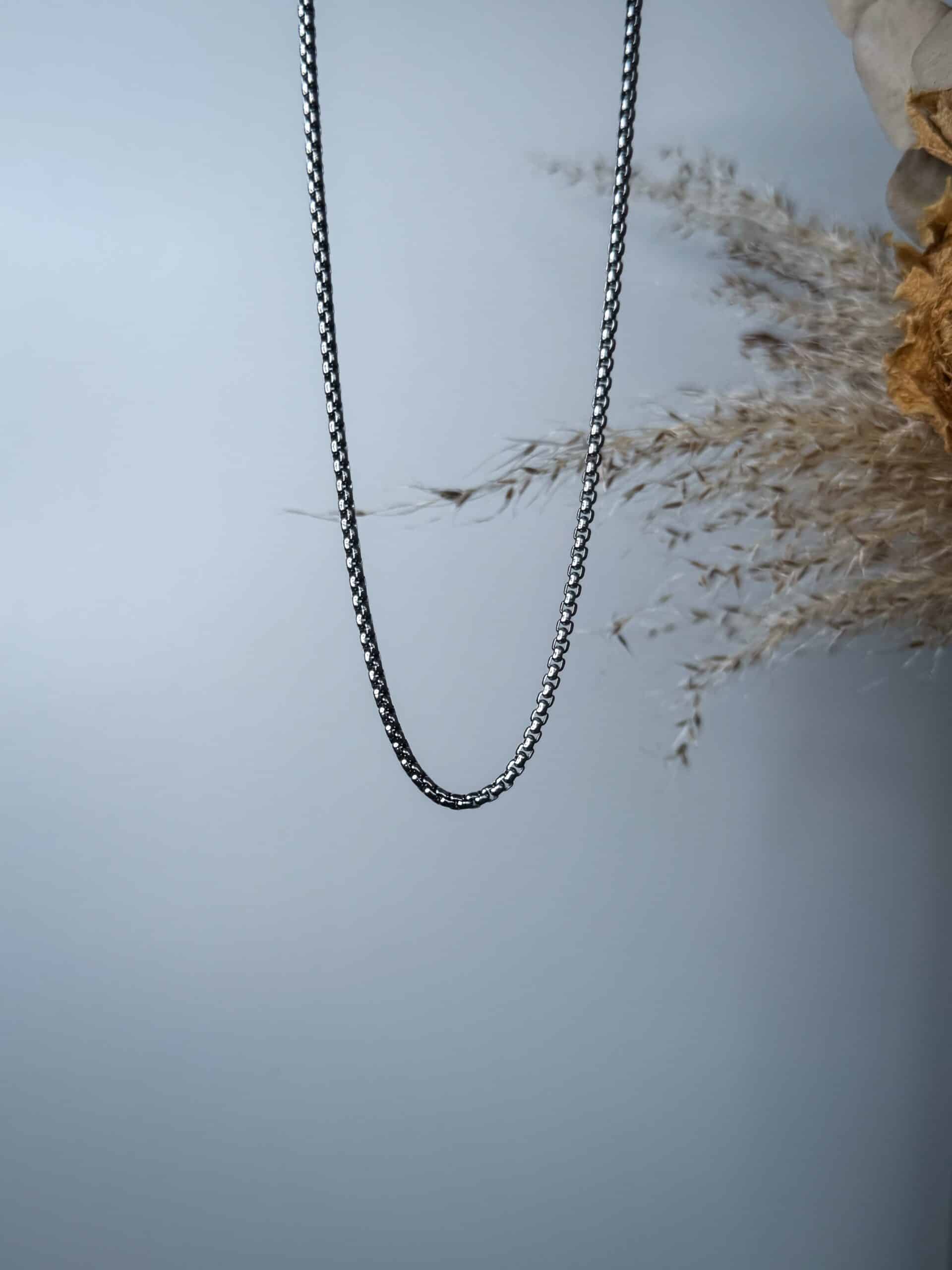 Ανδρικό ασημί κολιέ με λεπτή αλυσίδα vp jewels